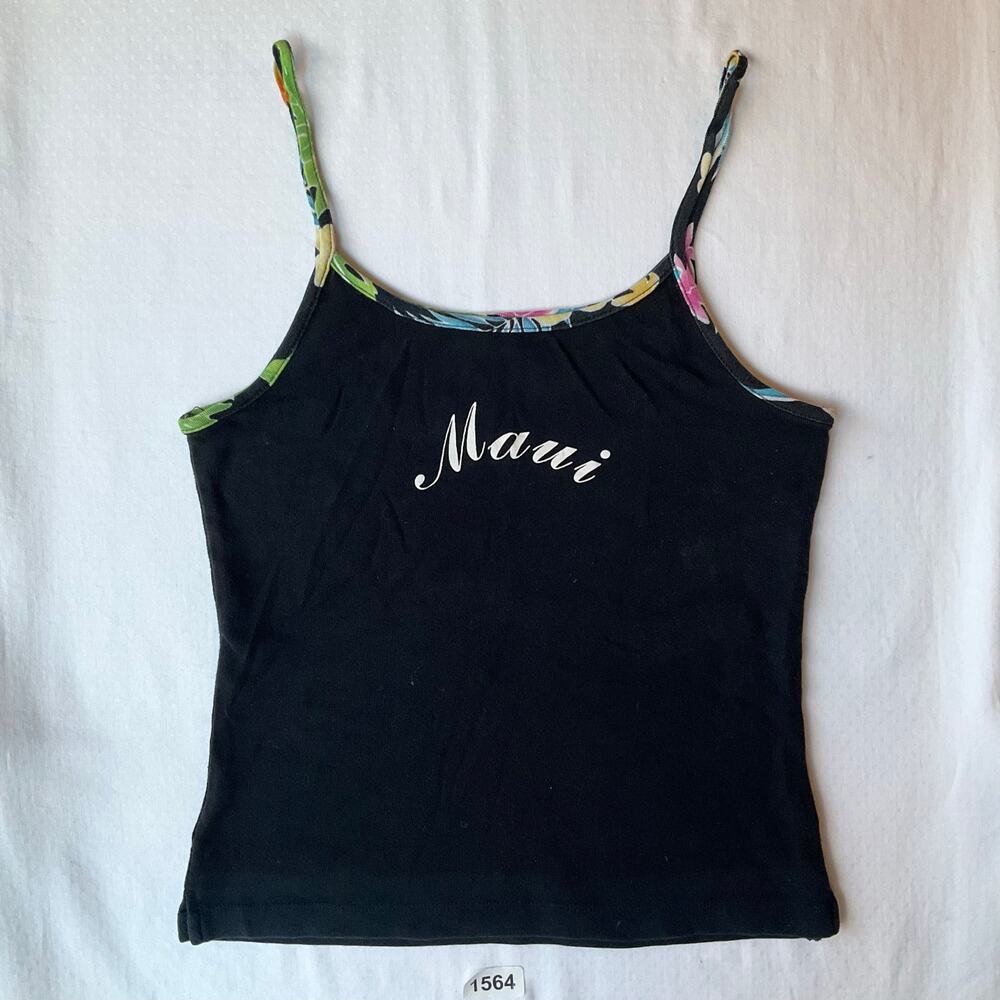 Island Design Collection Girl’s Sleeveless Shirt size XL, Black, Maui Hawaii